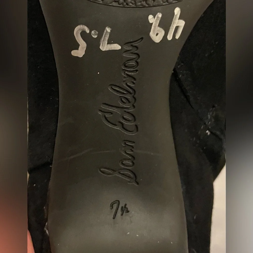 Sam Edelman Women’s Mandi Black Suede Ankle Boots Booties Side Zip Gold Hardware - Picture 15 of 16